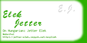 elek jetter business card